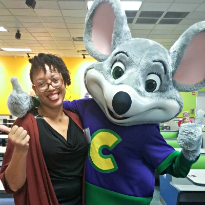 Me and Chuck E. Cheese. I'm definitely loving it!